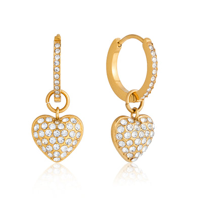 TRENDY HEART DROP EARRINGS