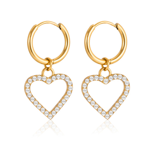 TRENDY HEART HOOP EARRINGS
