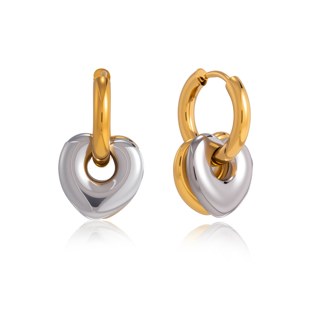 TRENDY HEART DROP EARRINGS