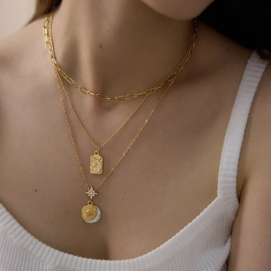 TRENDY CELESTIAL STAR MOON PENDANT NECKLACES