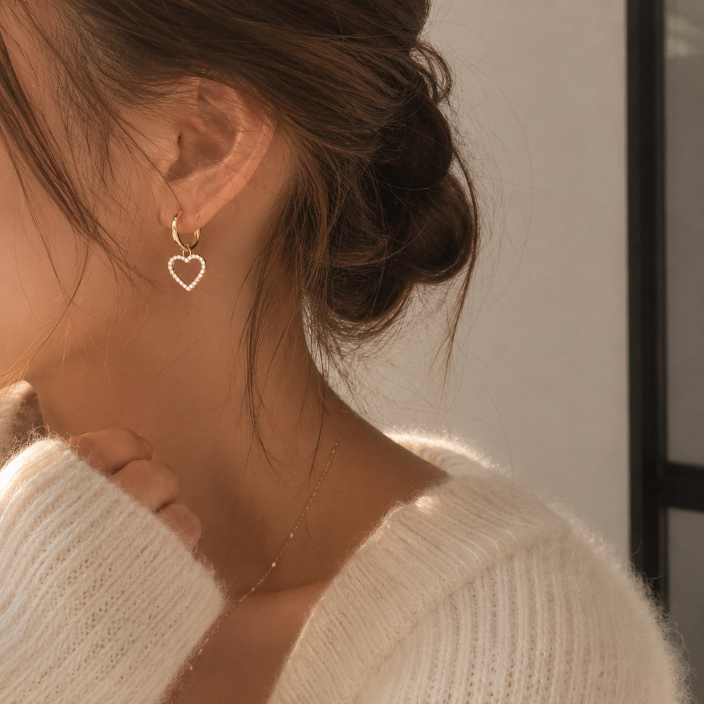 TRENDY HEART HOOP EARRINGS