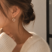Load image into Gallery viewer, TRENDY HEART HOOP EARRINGS
