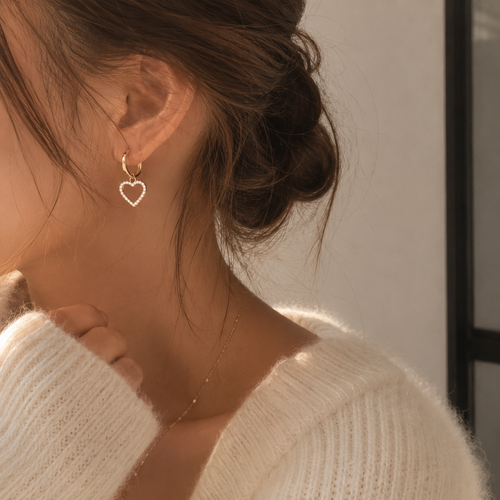TRENDY HEART HOOP EARRINGS