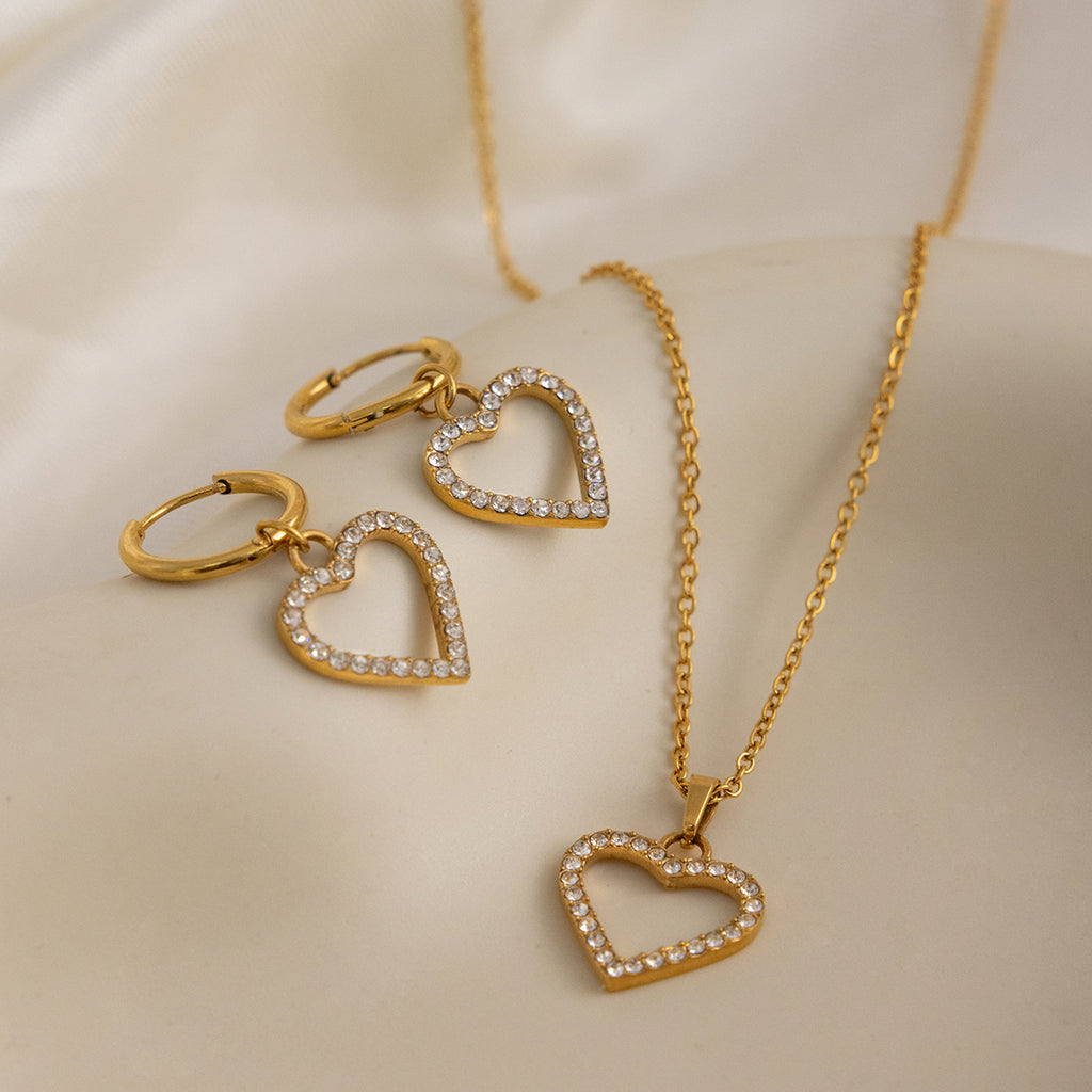 TRENDY HEART HOOP EARRINGS