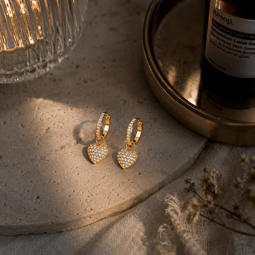 TRENDY HEART DROP EARRINGS