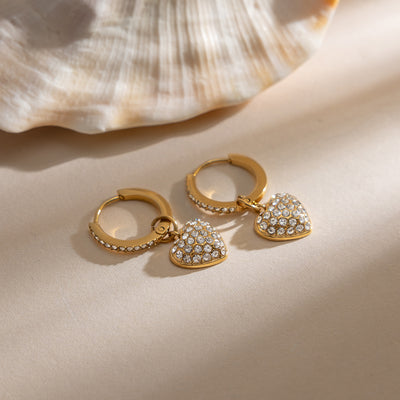TRENDY HEART DROP EARRINGS