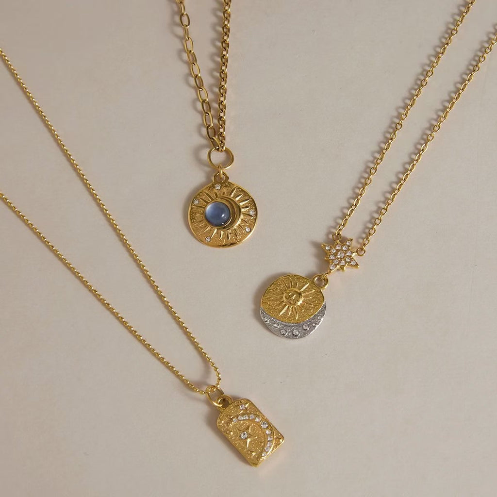 TRENDY CELESTIAL STAR MOON PENDANT NECKLACES