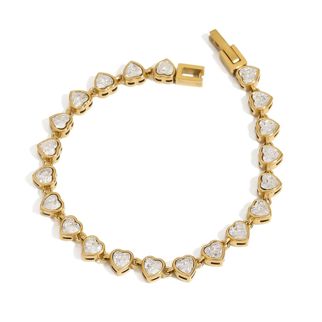 TRENDY HEART TENNIS BRACELETS