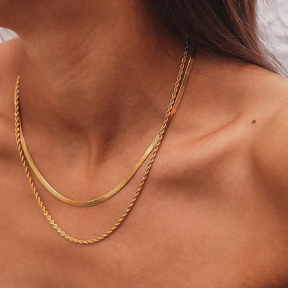 TRENDY GEOMETRIC SNAKE CHAIN/ROPE