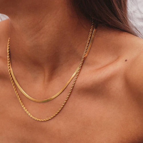 TRENDY GEOMETRIC SNAKE CHAIN/ROPE