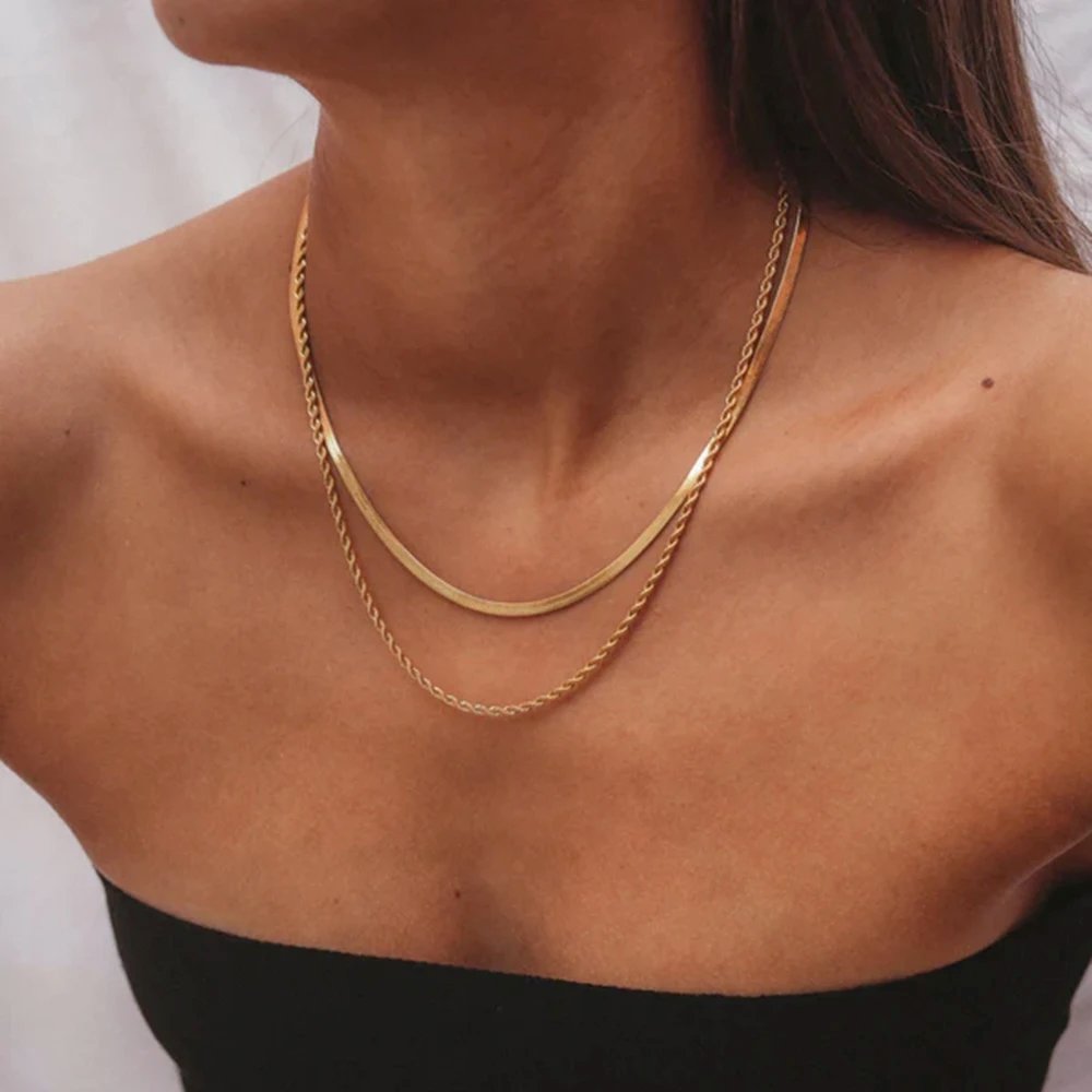 TRENDY GEOMETRIC SNAKE CHAIN/ROPE